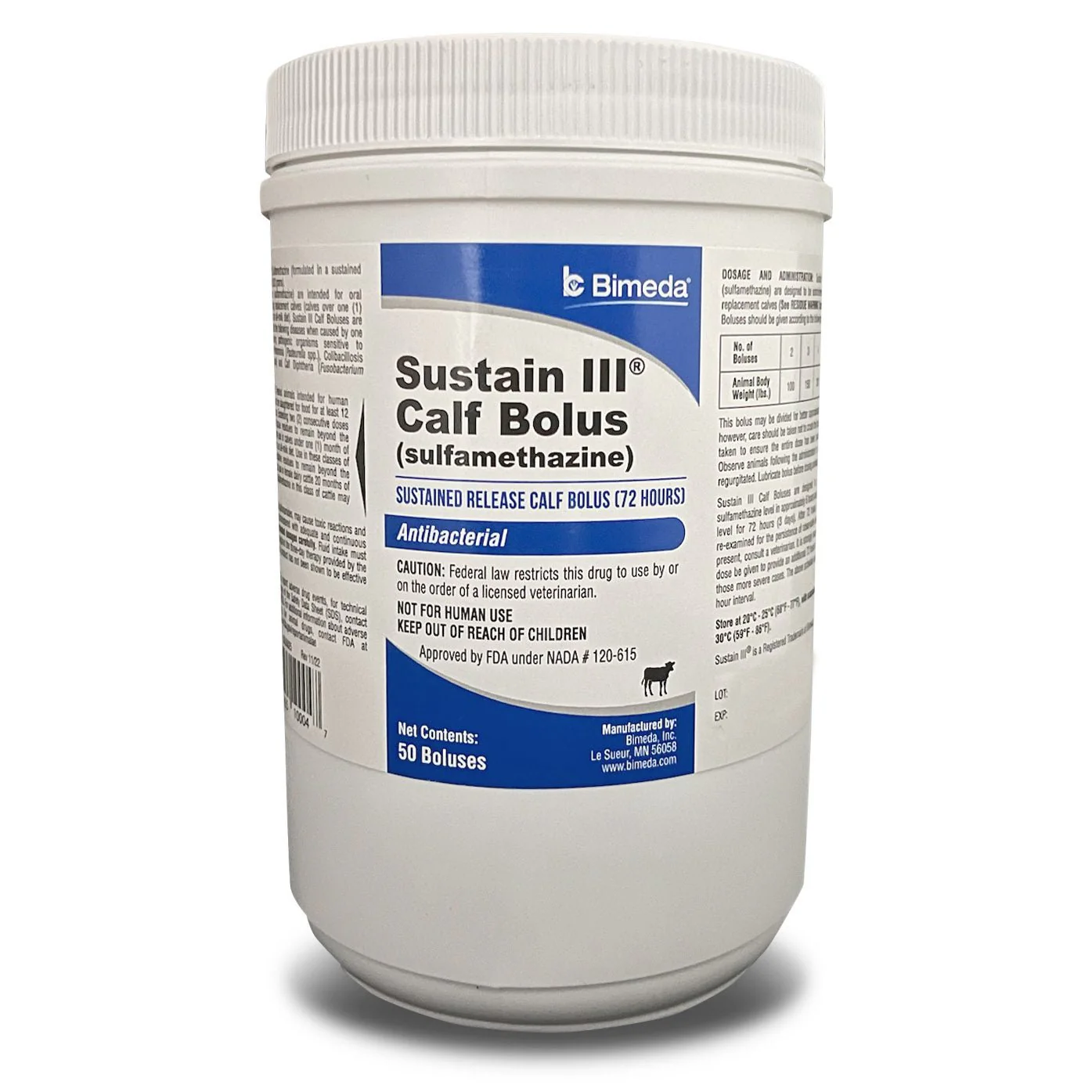 Rx Sustain III Bolus (sulfamethazine) Sustained Release Bolus (72 Hours) for Calves