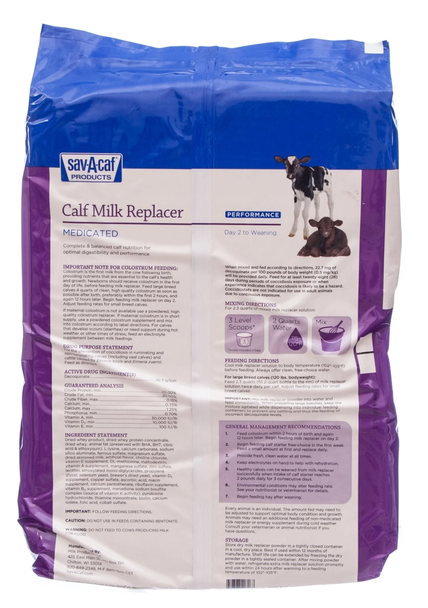 Sav-A-Caf Performance Calf Milk Replacer, Medicated - Image 2