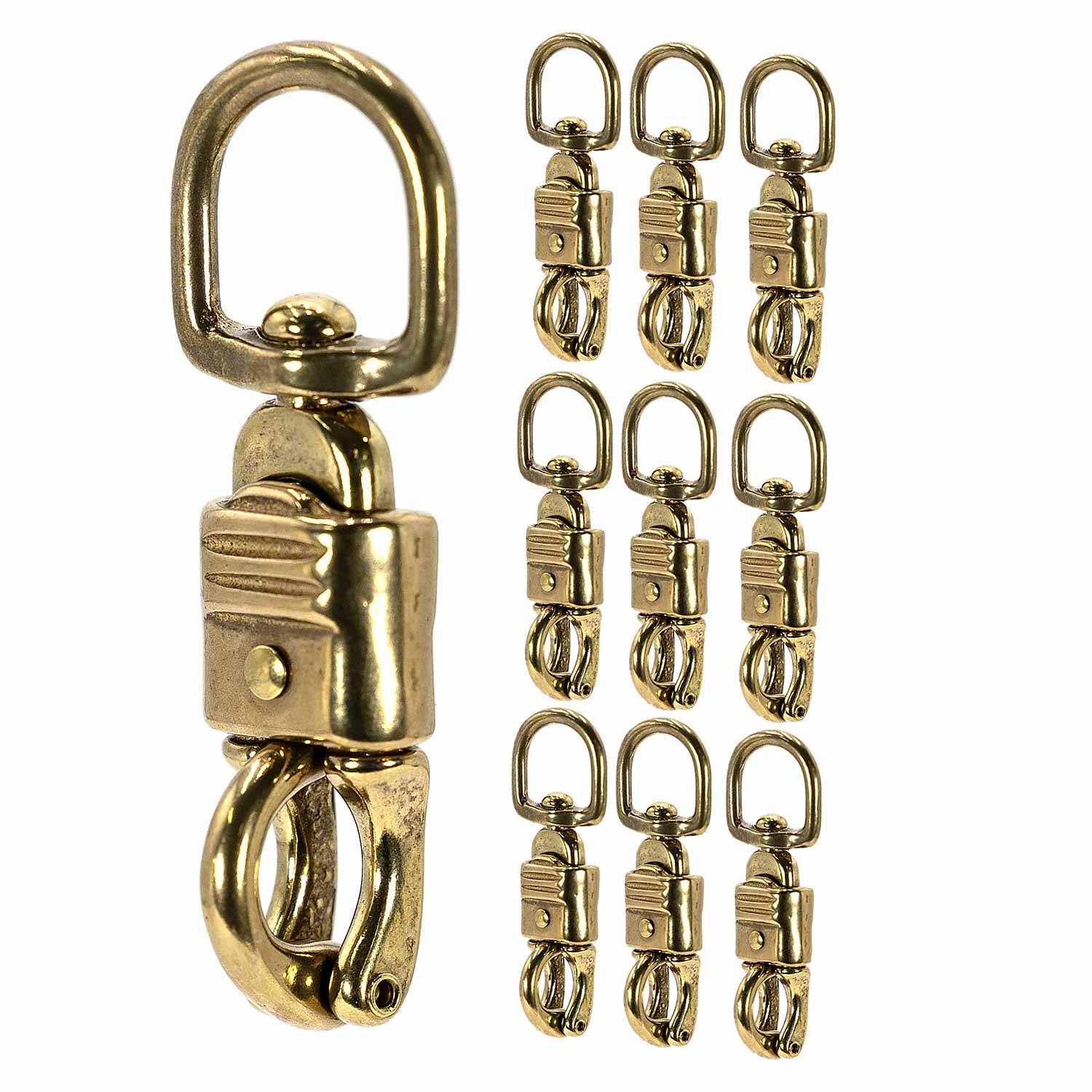 Jeffers Round Eye Brass Panic Snap, 3/4" x 3-5/8" - Image 5