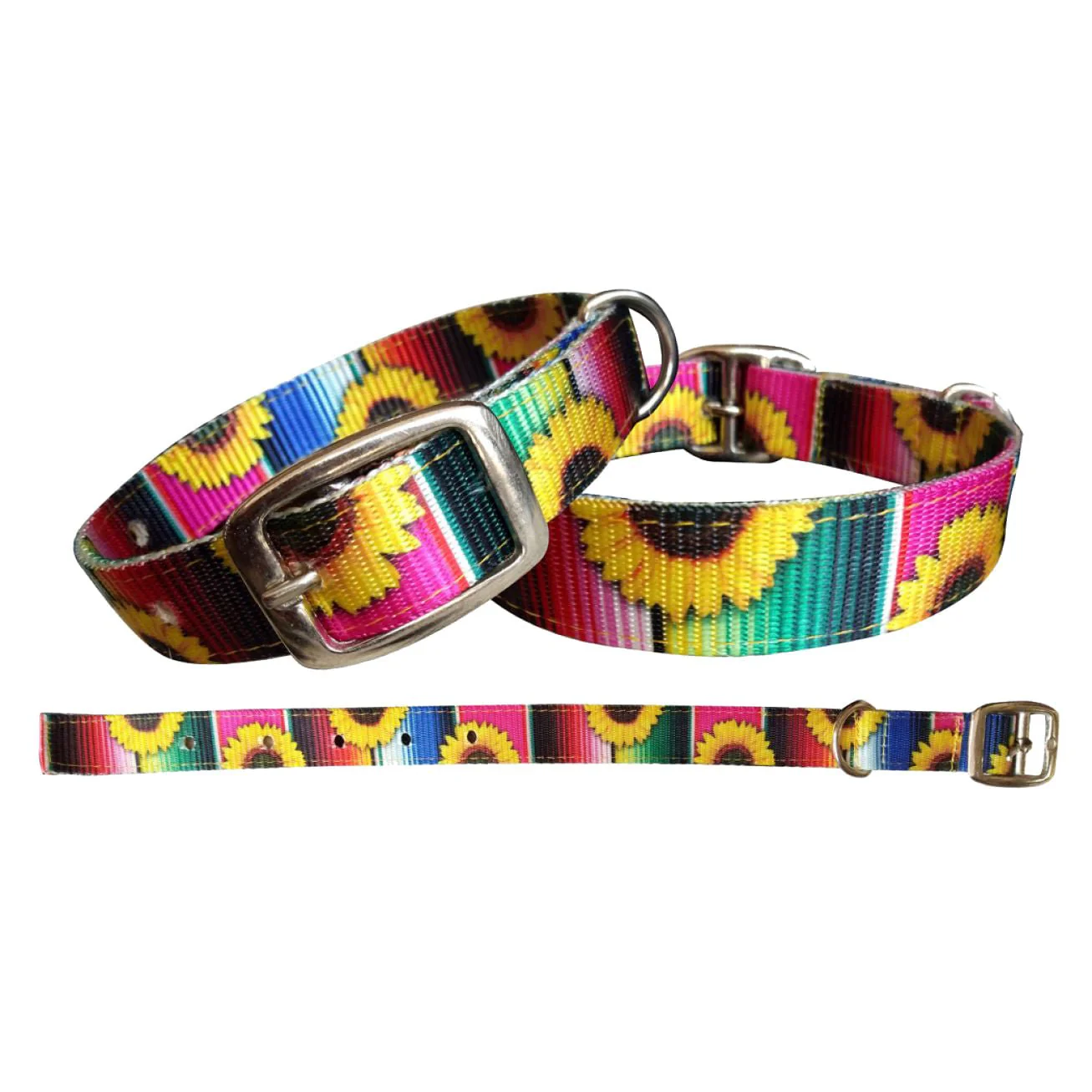 Showman Couture Serape & Sunflower Nylon Dog Collar - Image 3