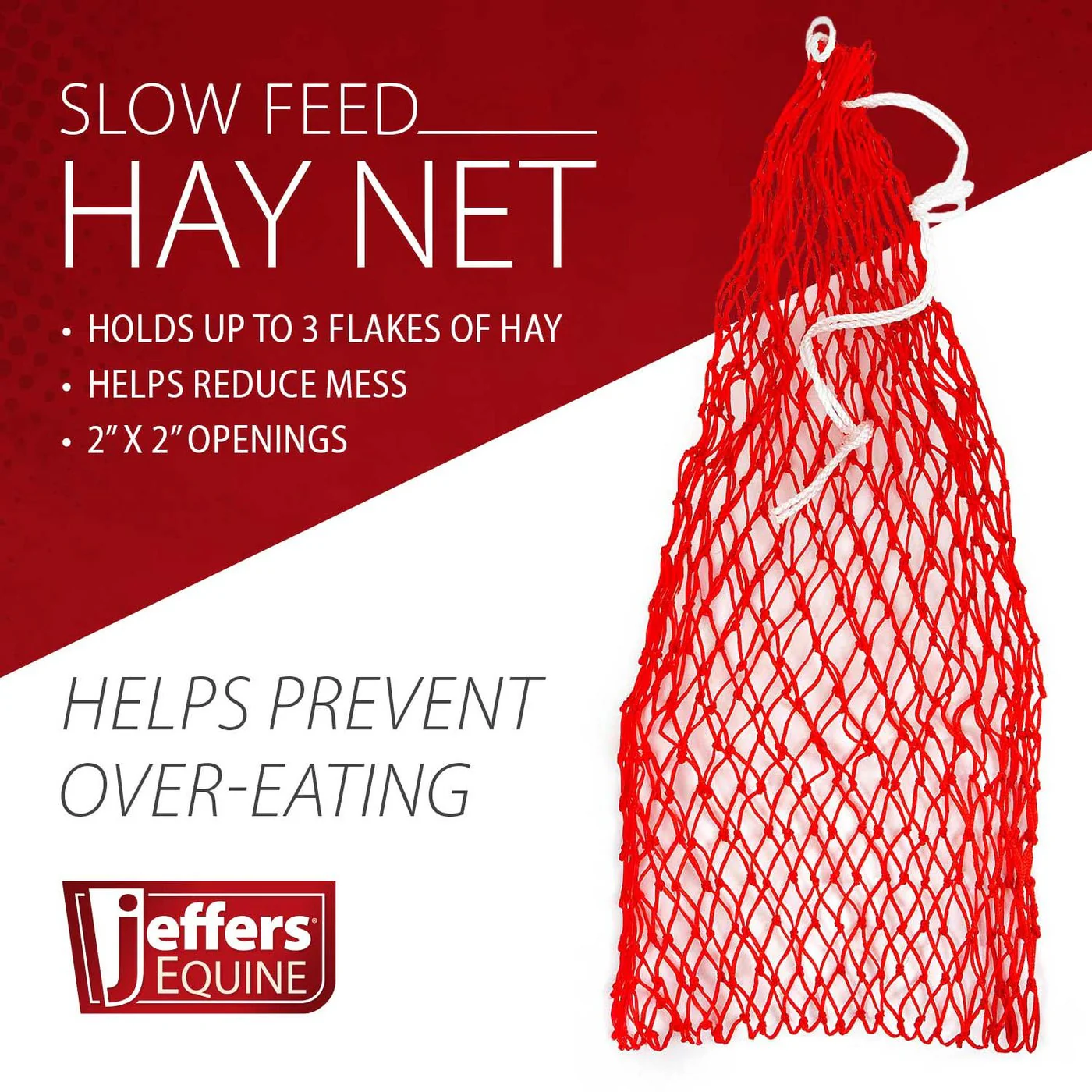 Jeffers Slow Feed 2" x 2" Nylon Hay Net for Horses - Image 12