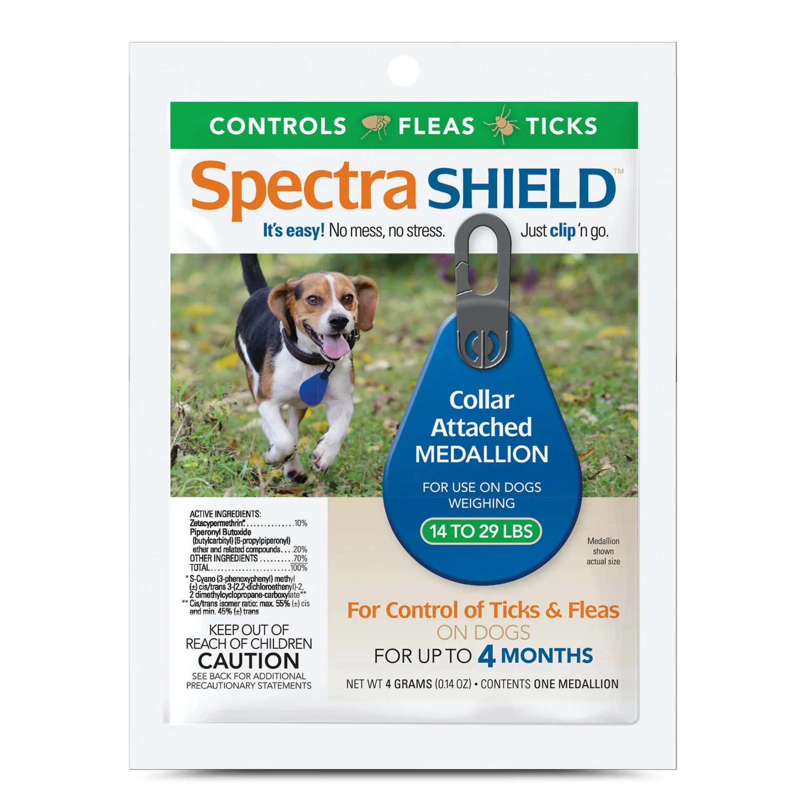Spectra Shield Dog Flea & Tick Medallion – 4 Month Protection, Waterproof, Clip-On Collar Tag - Image 2