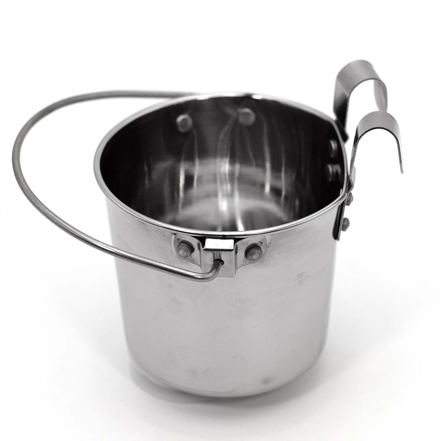 Stainless Steel Pail, Flat Sided Hook-On with Rivets - Image 3