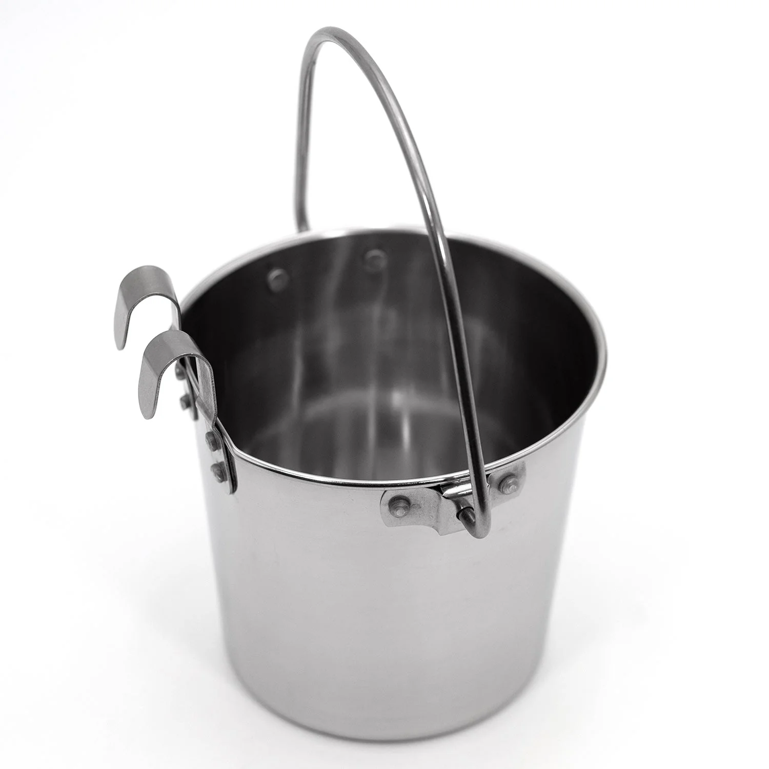 Stainless Steel Pail, Round with Rivets
