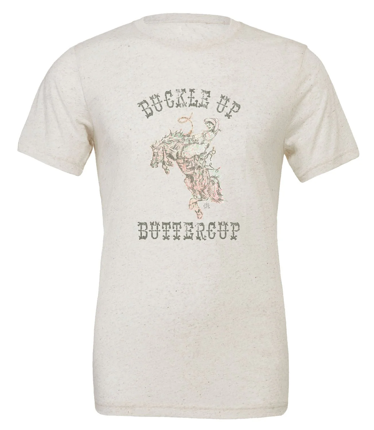 STS Buckle Up Buttercup Tee, Heather White - Image 8