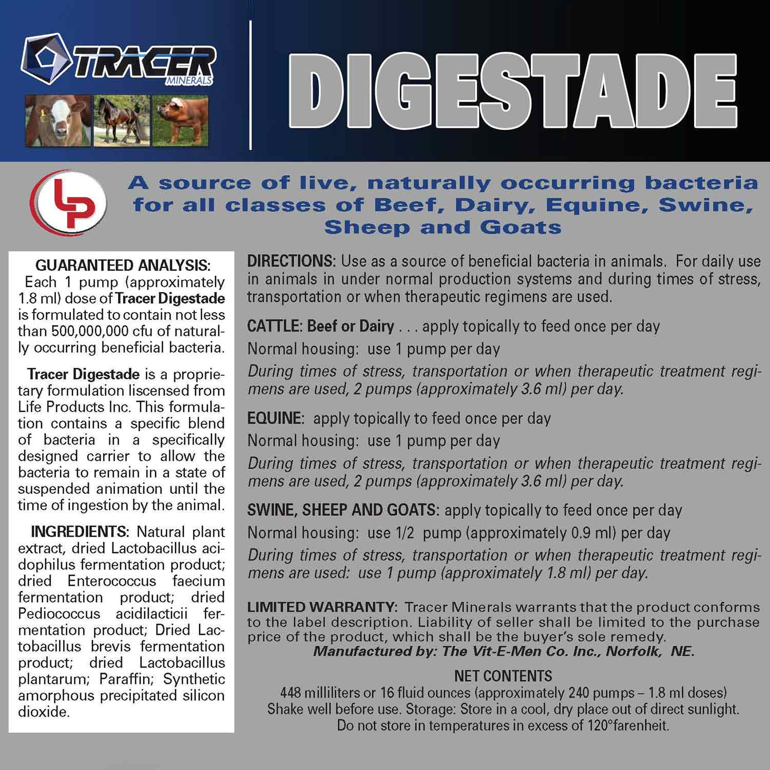 Tracer Digestade Liquid Digestive Supplement for Horses & Livestock - Image 6