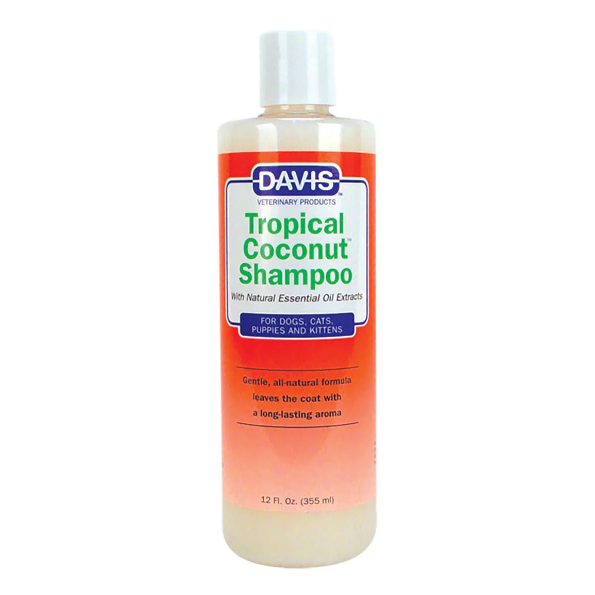 Davis Tropical Coconut Shampoo for Dogs & Cats – Gentle, pH-Balanced, Natural Conditioning Shampoo with Natural Essential Oils for Puppies and Kittens