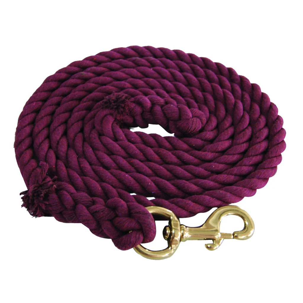 Jeffers Twisted Solid Cotton Horse Lead Ropes with Brass Bolt Snap, 10' L - Image 20