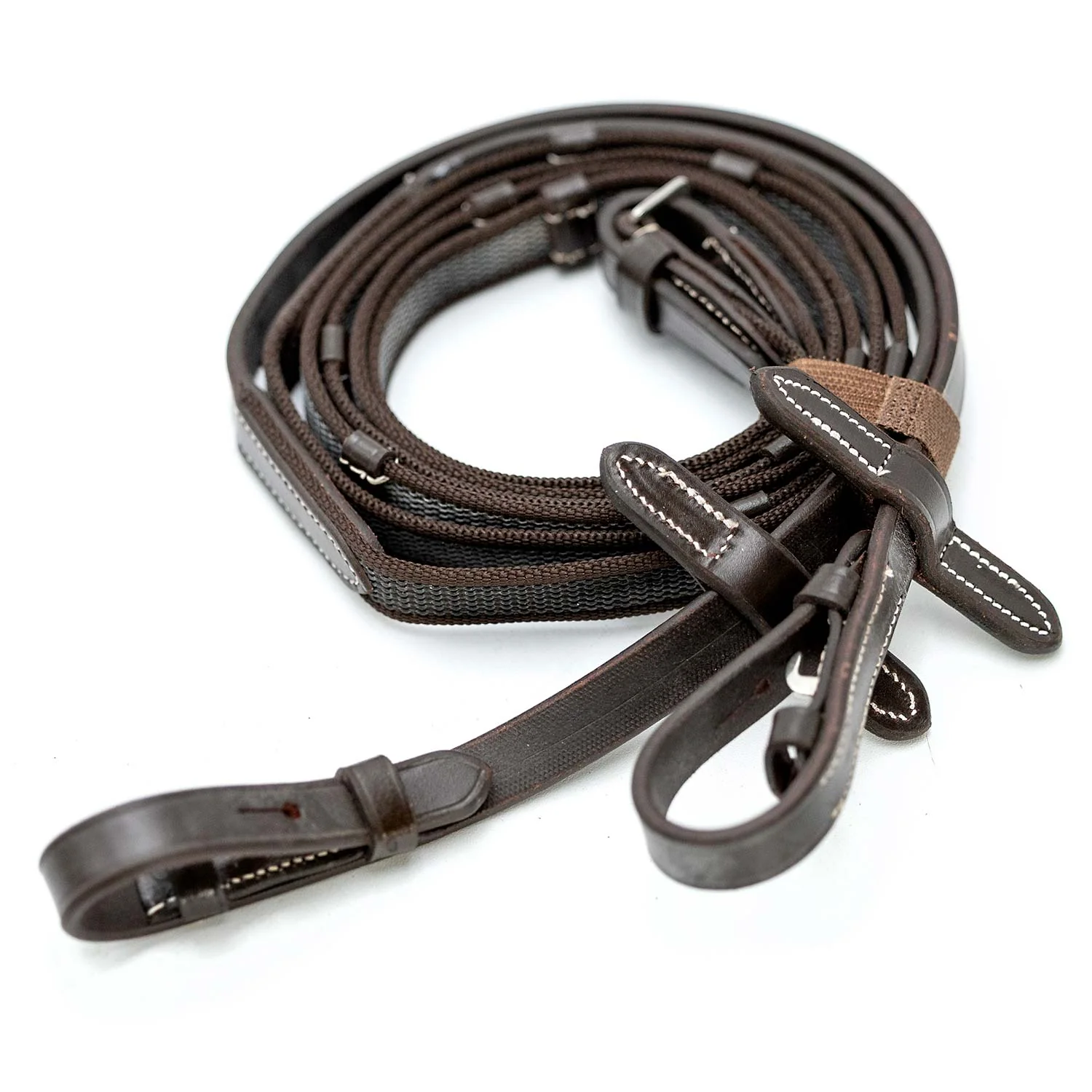 Jeffers Uniquely English Hickstead Figure-8 Bridle with Web Reins for Horses - Image 5