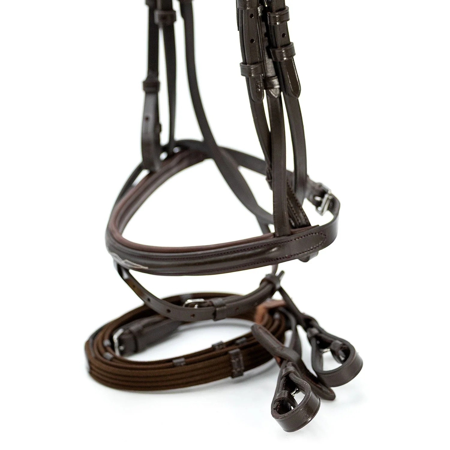 Jeffers Uniquely English "Kentucky" Fancy Stitched Leather Jumping Bridle for Horses - Image 9