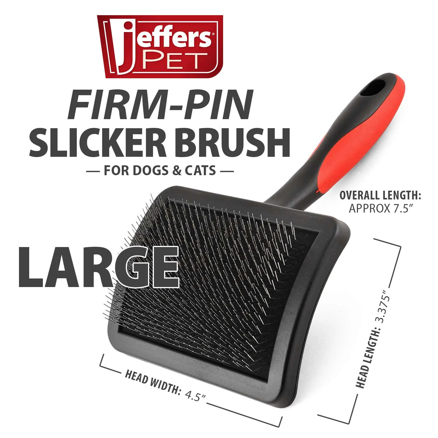 Jeffers Firm Pin Universal Slicker Pet Grooming Brush - Image 10
