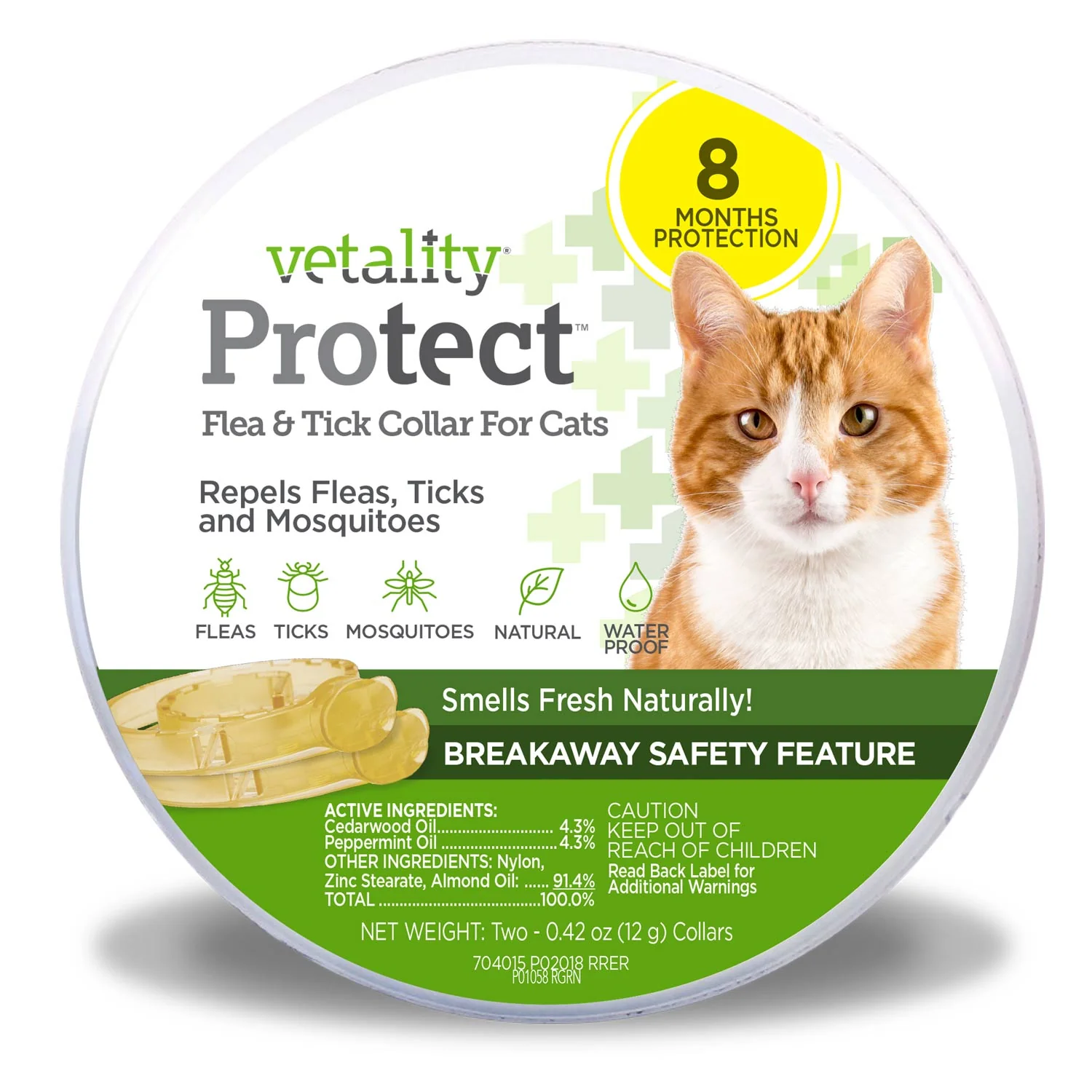 Vetality Protect Flea & Tick Collar for Cats, 2 pk