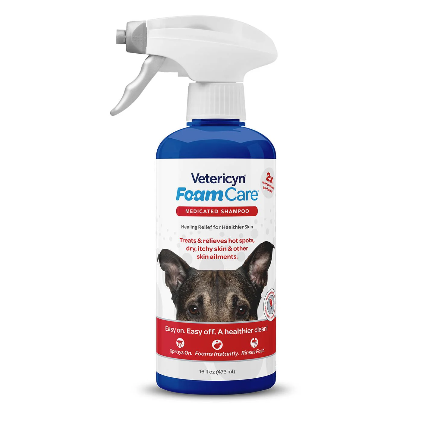 Vetericyn FoamCare Medicated Pet Shampoo for Itchy Skin, Hot Spots & Dermatitis