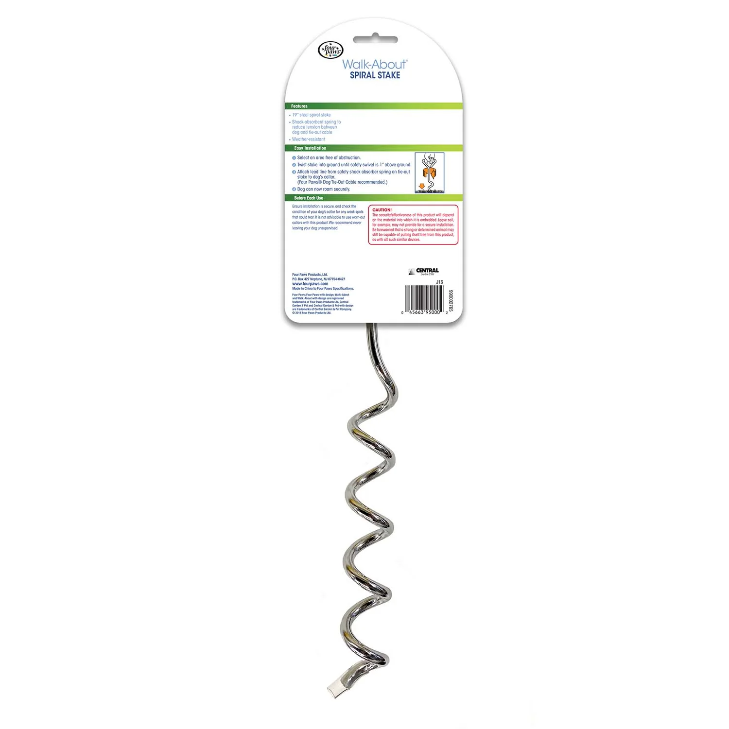 Walk About Tie-Out Dog Spiral Stake, Silver - Image 8