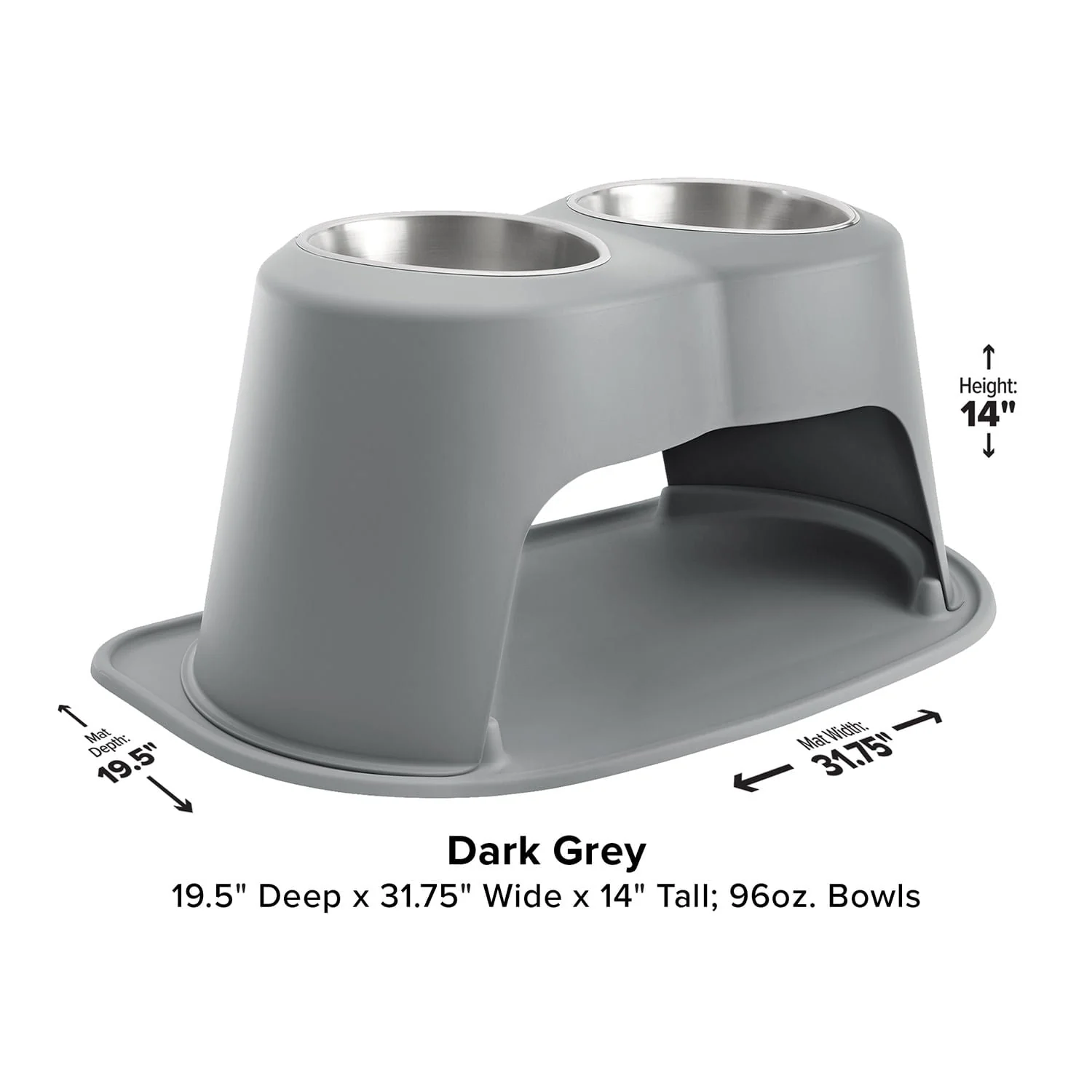 WeatherTech Double High Pet Feeding System, Stainless Steel - Image 15