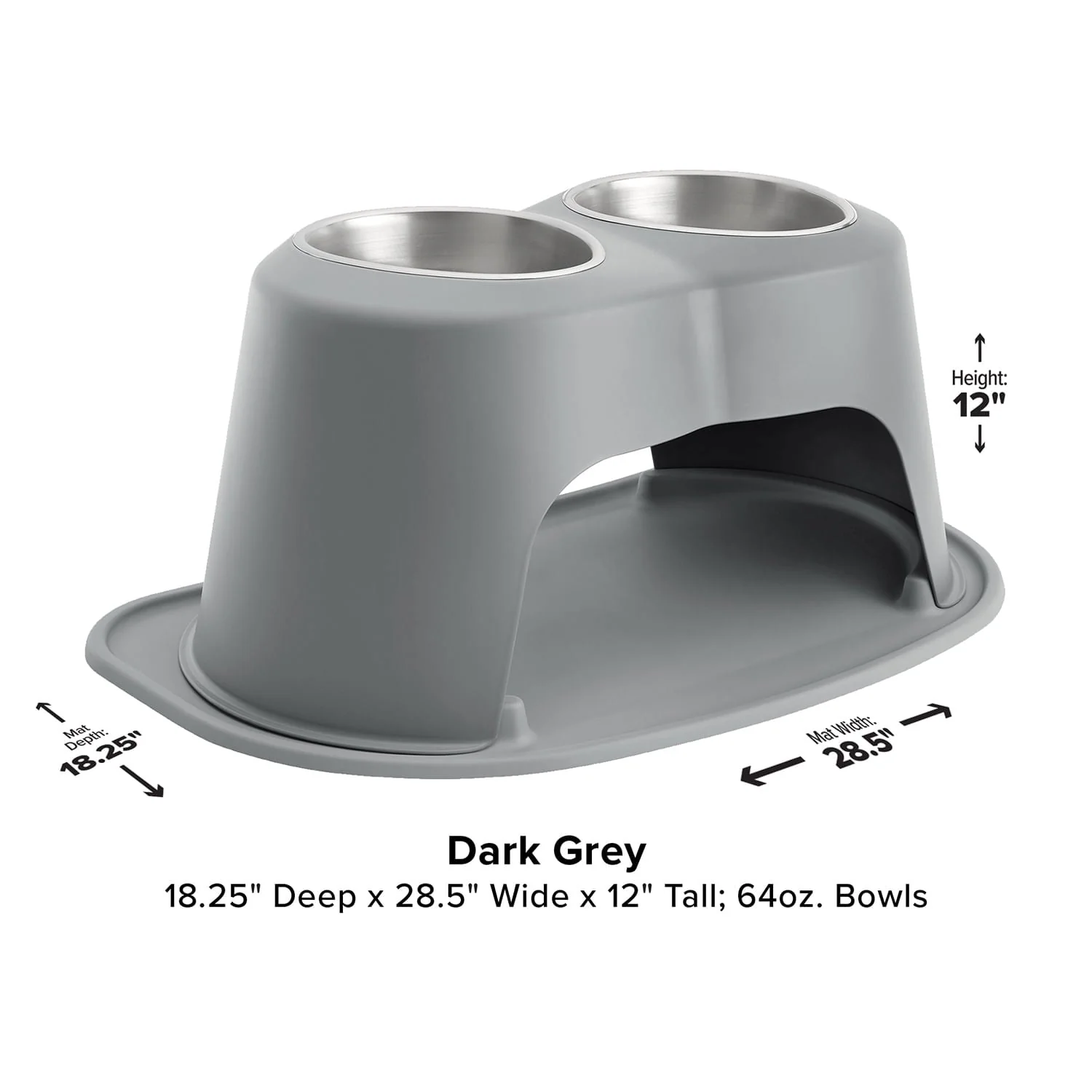 WeatherTech Double High Pet Feeding System, Stainless Steel - Image 4