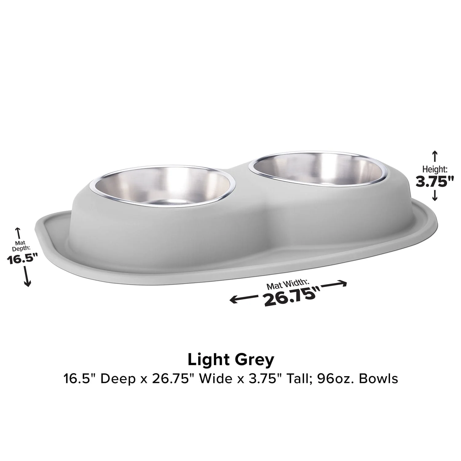 WeatherTech Double Low Pet Feeding System, Stainless Steel - Image 14