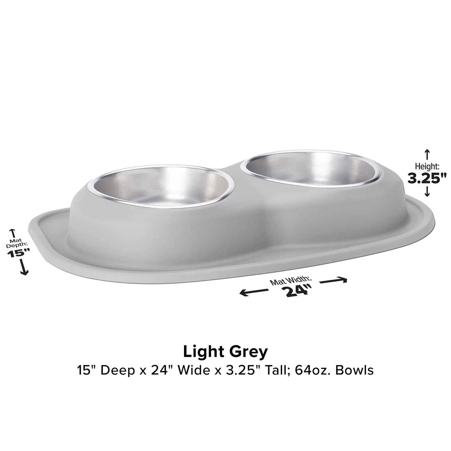 WeatherTech Double Low Pet Feeding System, Stainless Steel - Image 9