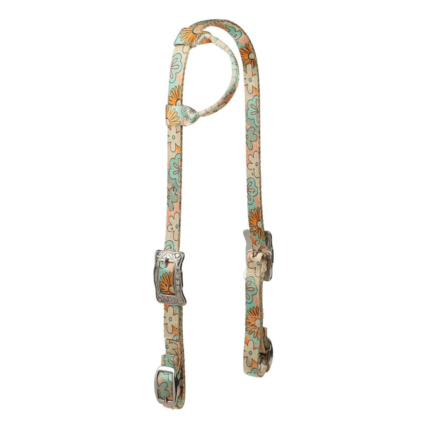 Weaver Patterned Nylon Sliding Ear Headstall for Horses - Image 2