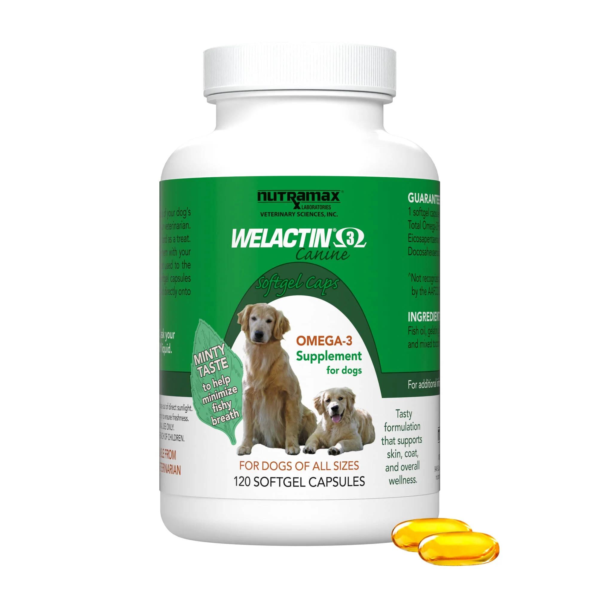 Nutramax Welactin Canine Softgels - Omega 3 Supplement for Dogs