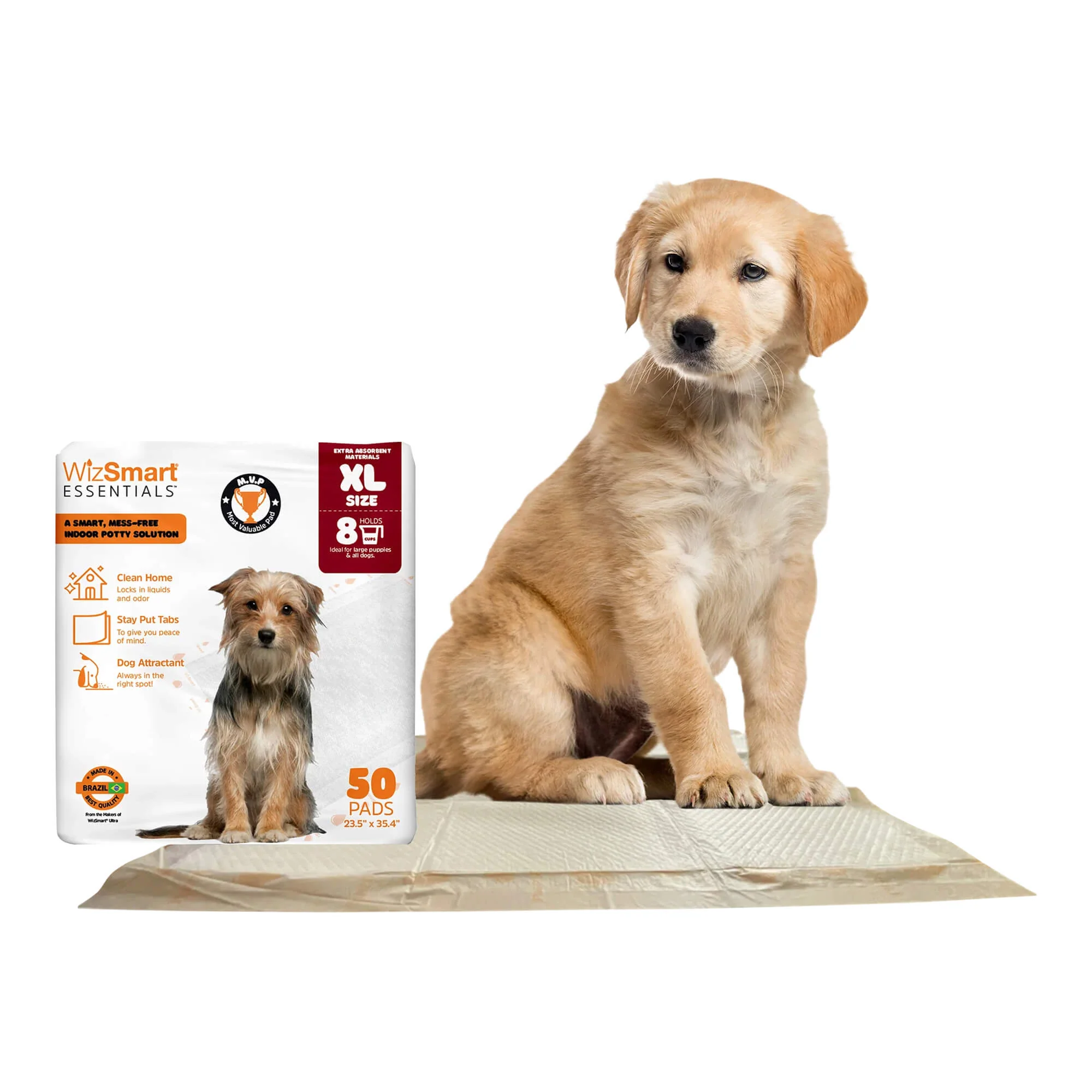 WizSmart Essentials Training Pads with Attractant for Dogs & Puppies, XL - Image 4