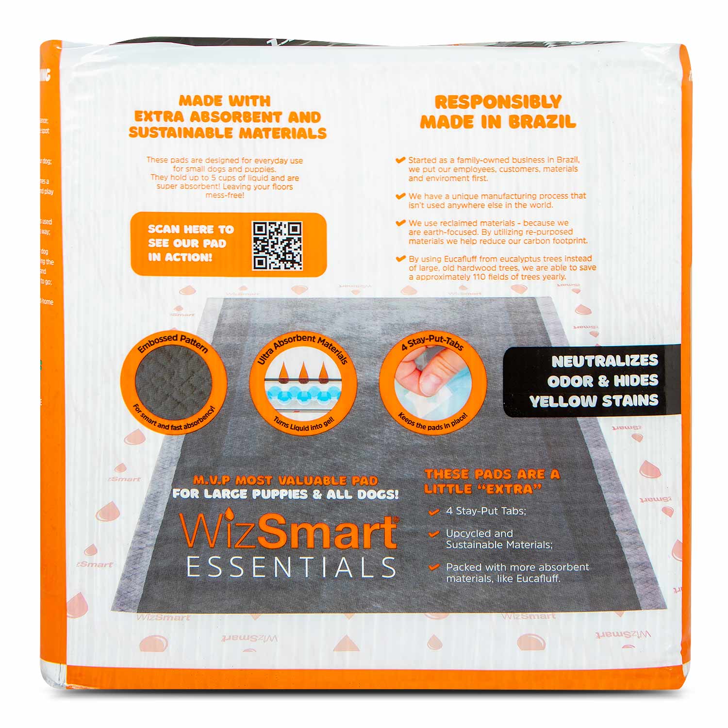 WizSmart Essentials Pads with Charcoal, XL, 50 ct - Image 4
