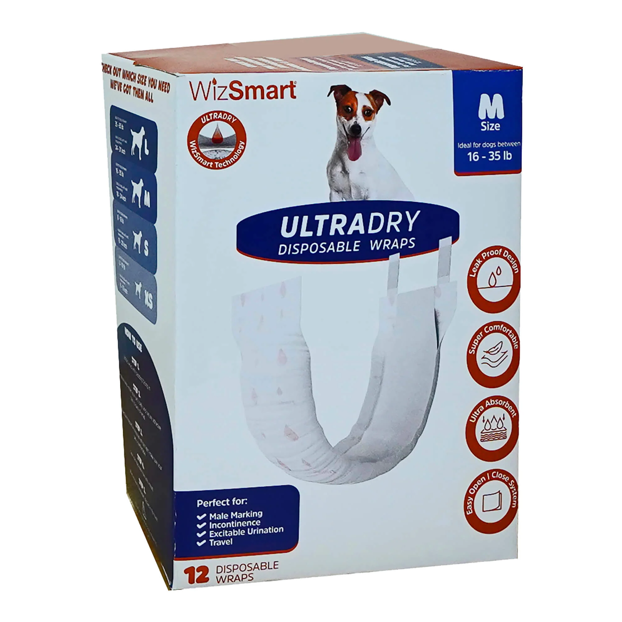 WizSmart UltraDry Disposable Male Dog Wraps - Image 2