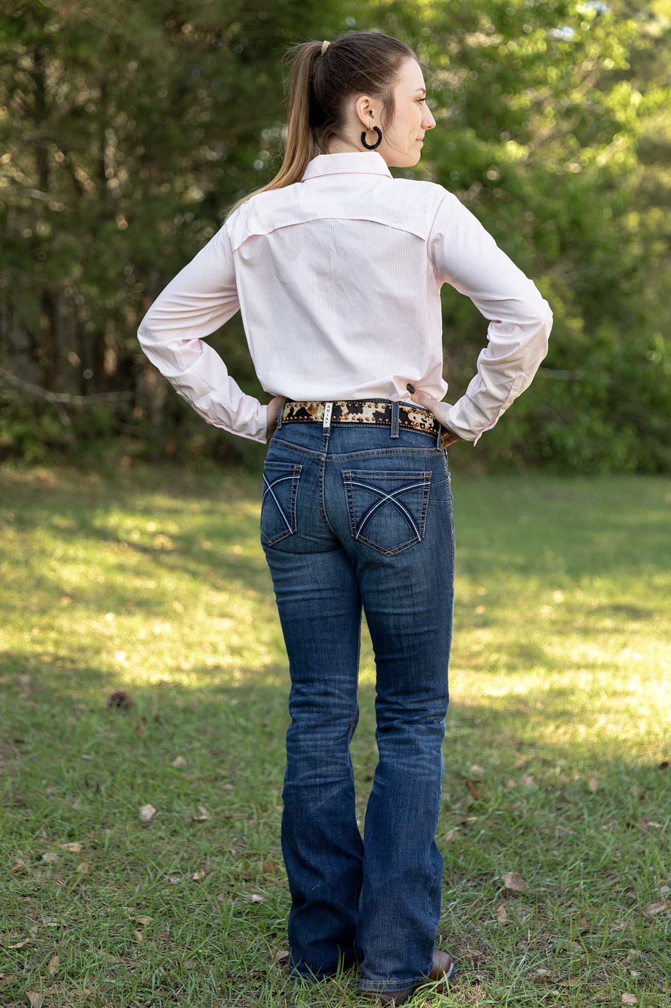 Women's VentTek Stretch Shirt, Strawberry Stripe - Image 5