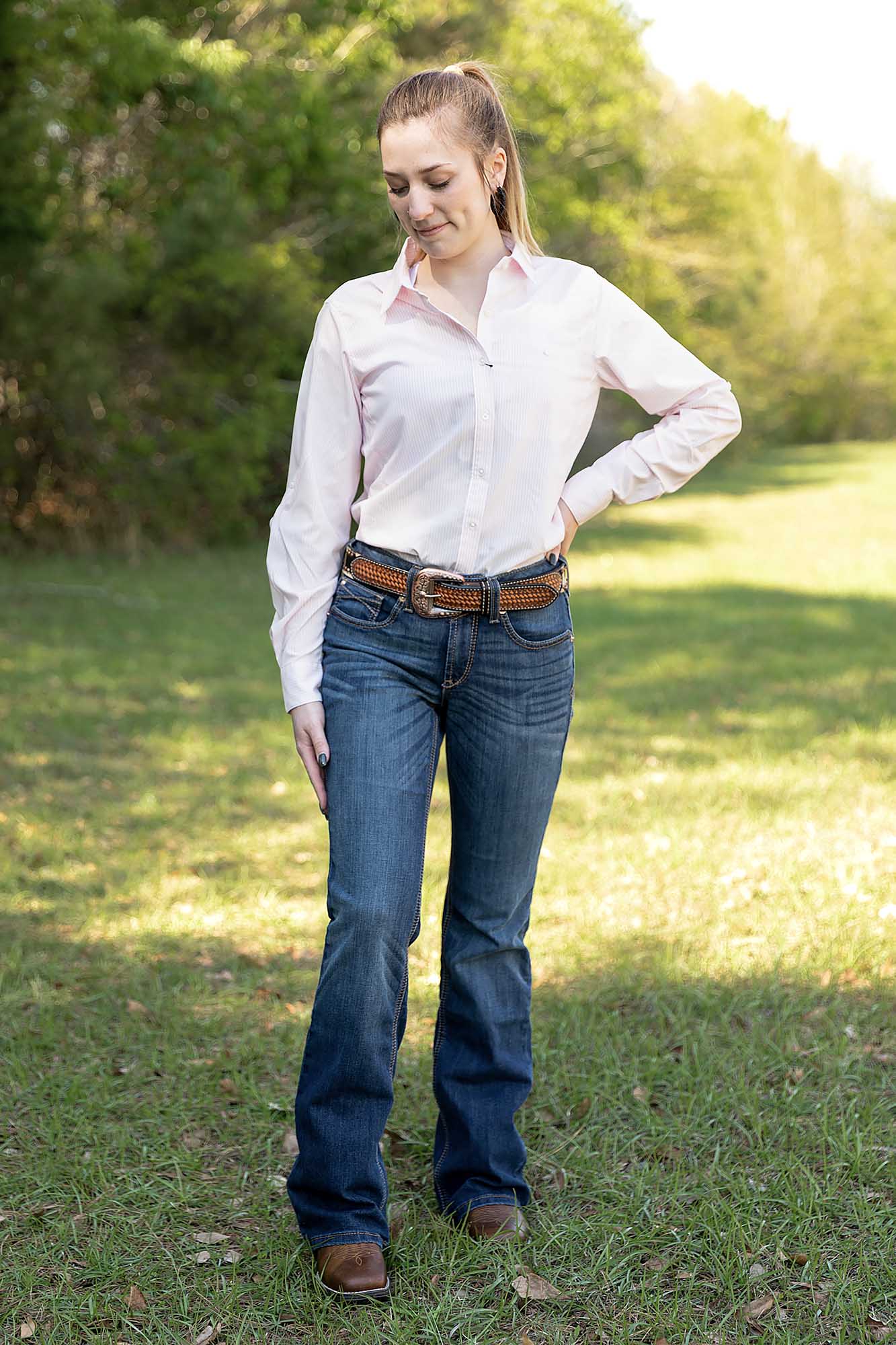 Women's VentTek Stretch Shirt, Strawberry Stripe - Image 7