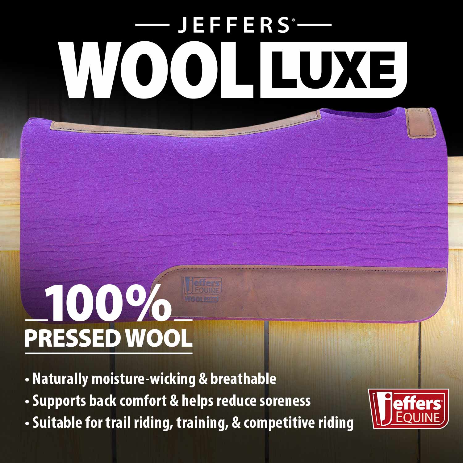 Jeffers WoolLuxe 100% Wool Equine Saddle Pad – Cushioned, Breathable, and Shock-Absorbing - Image 31