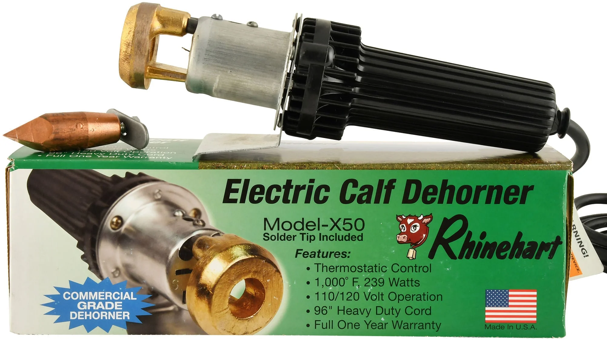 Rhinehart X-50 & X-50A Electric Calf Dehorners & Adaptor Tips for Cattle, Goats, and Lambs - Image 7