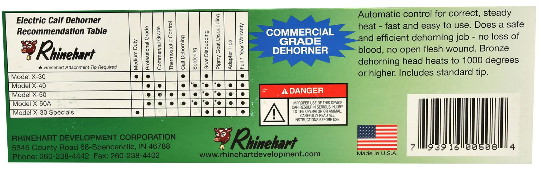 Rhinehart X-50 & X-50A Electric Calf Dehorners & Adaptor Tips for Cattle, Goats, and Lambs - Image 9